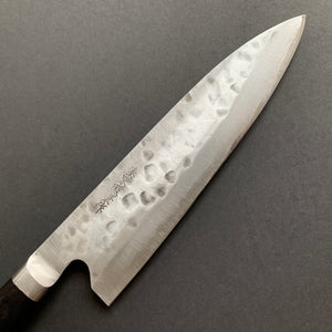 Gyuto knife, Shirogami 1 with stainless steel cladding, nashiji finish, Maboroshi range, western handle - Fujiwara