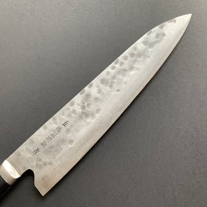 Gyuto knife, Shirogami 1 with stainless steel cladding, nashiji finish, Maboroshi range, western handle - Fujiwara