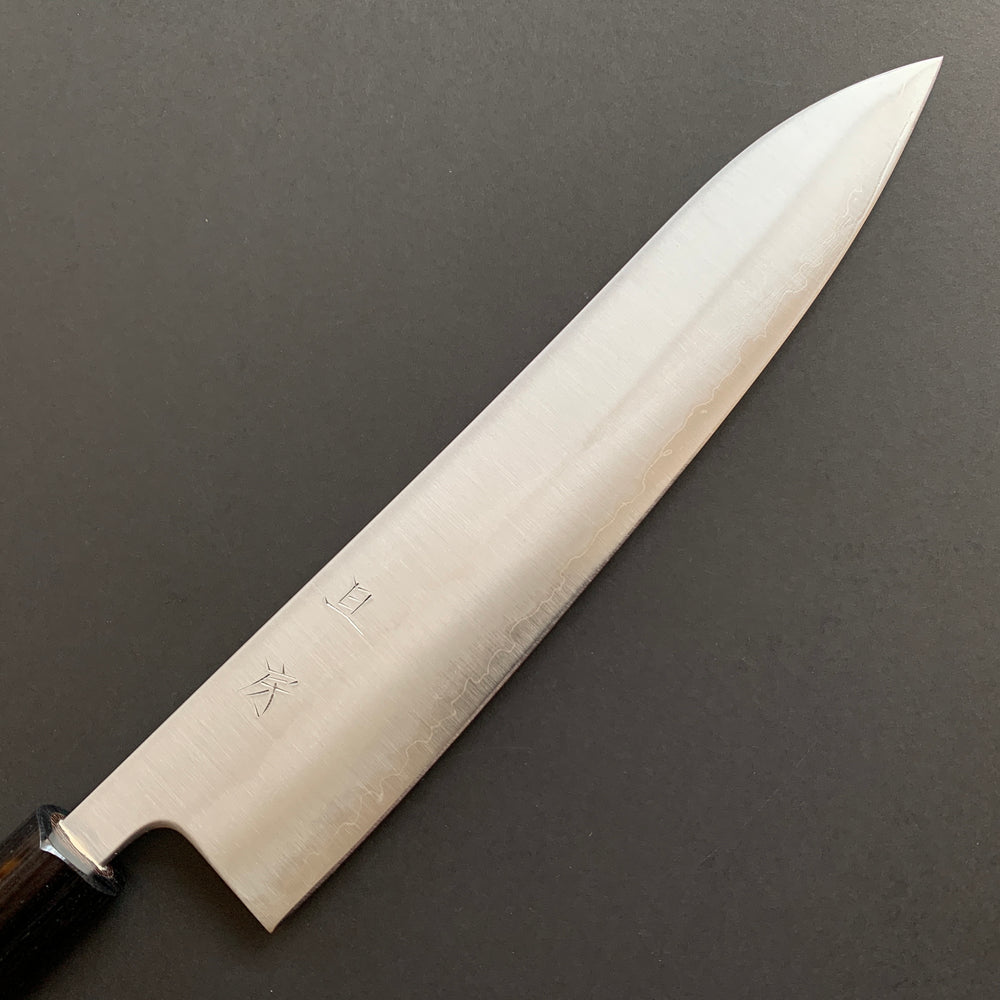 Gyuto knife, Aogami Super with stainless steel cladding, migaki finish - Akifusa