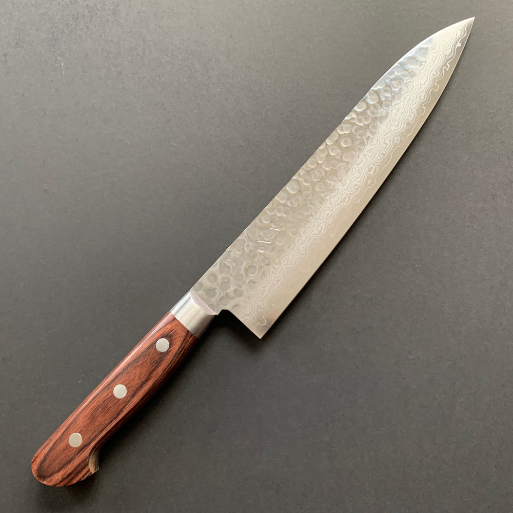 Gyuto knife, VG10, damascus and tsuchime finish - Ohishi