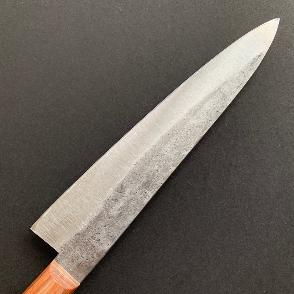 Petty knife, Shirogami 1 with stainless steel cladding, Nashiji finish, Nashiji range, western handle - Fujiwara