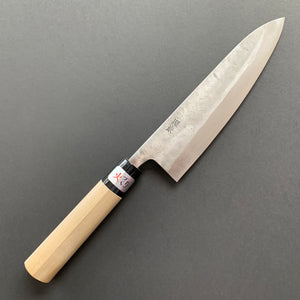 Gyuto knife, Shirogami 1 with stainless steel cladding, Nashiji finish, Nashiji range, wa handle - Fujiwara