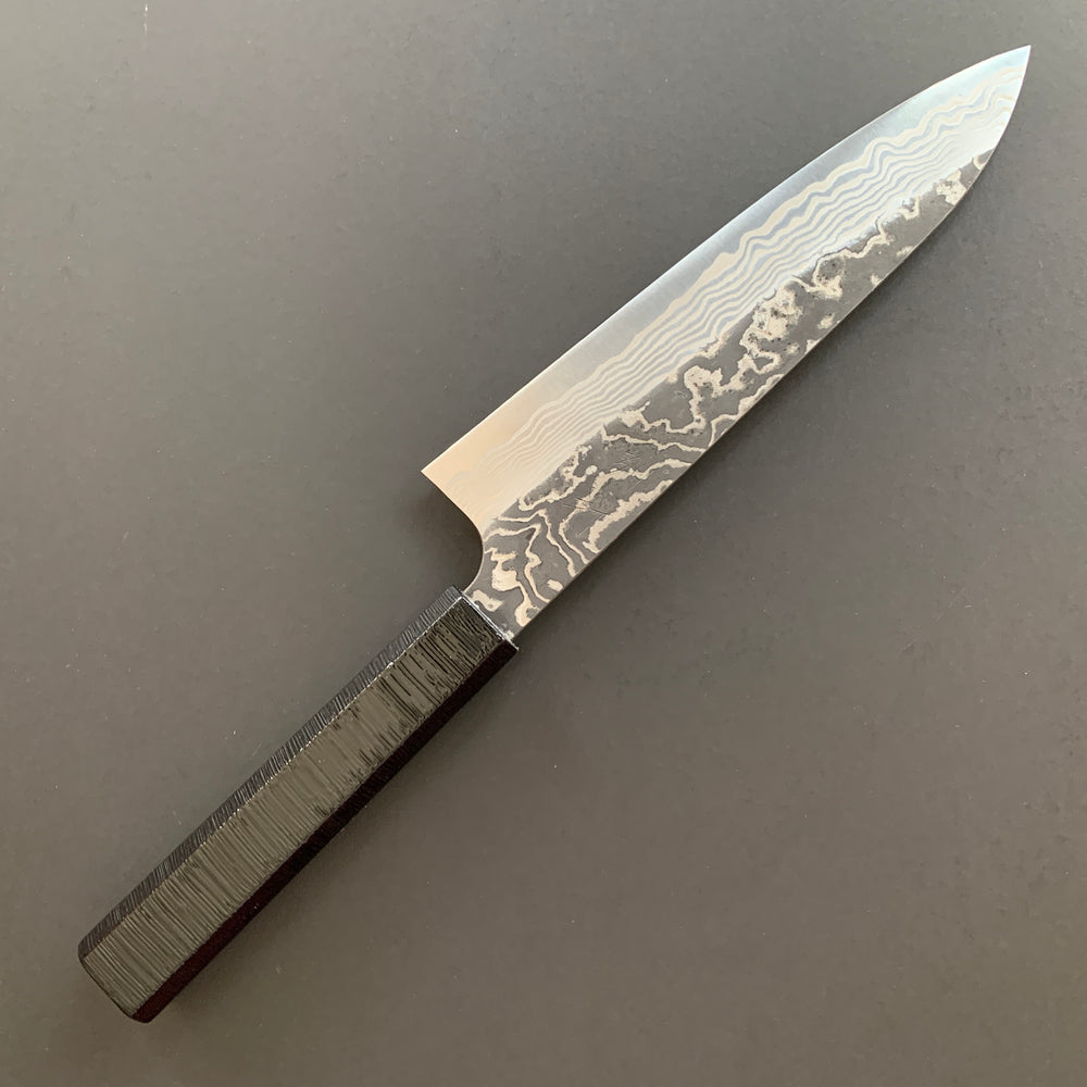 Gyuto knife, SLD steel, Kurouchi Damascus finish, Yorokobi range - Nigara