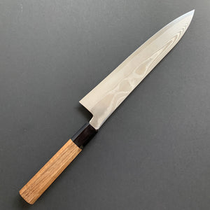 Gyuto knife, Ginsan stainless steel, Damascus finish, Ginsou range - Hatsukokoro