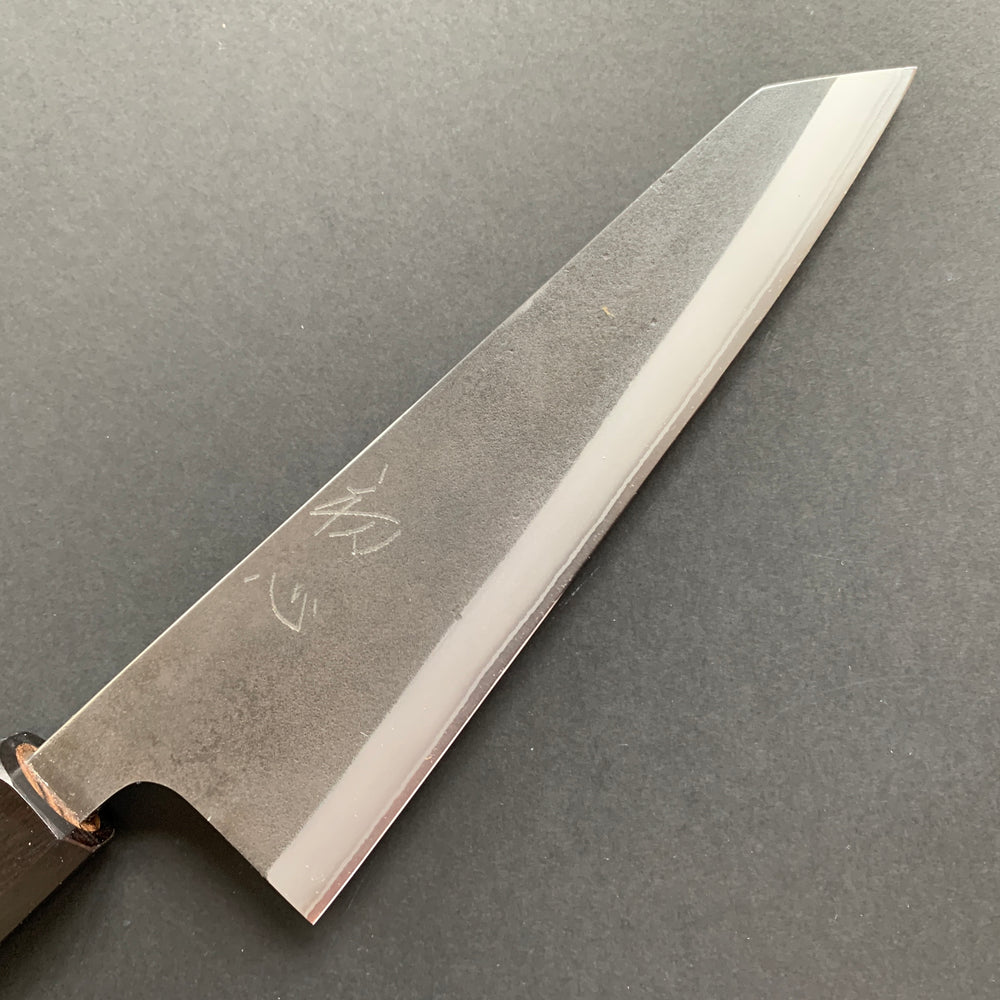 Honesuki knife, Shirogami 2 with Stainless  Steel cladding, Kurouchi Nashiji finish - Yoshikane