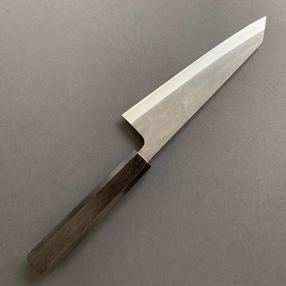 Honesuki knife, Shirogami 2 with Stainless  Steel cladding, Kurouchi Nashiji finish - Yoshikane