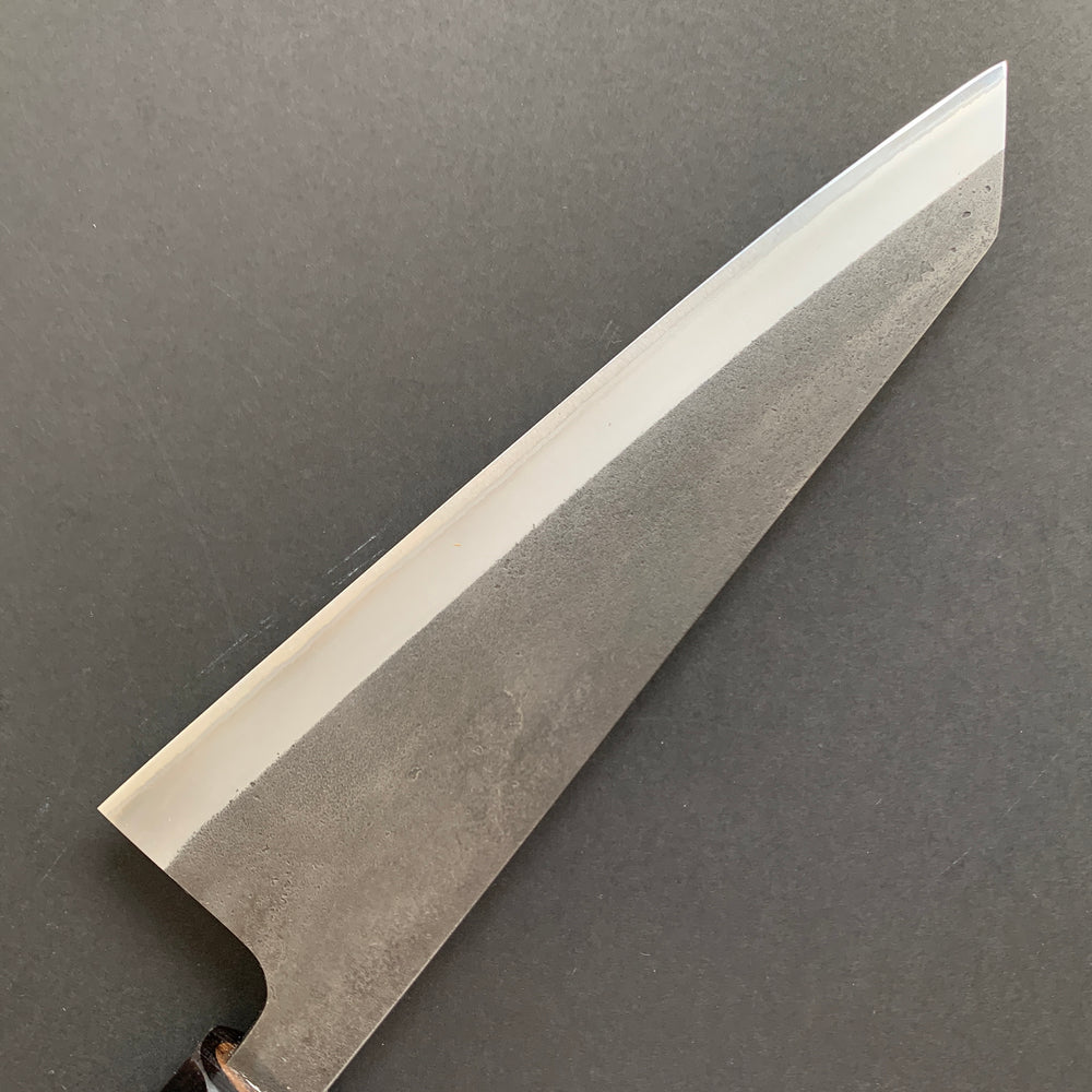 Honesuki knife, Shirogami 2 with Stainless  Steel cladding, Kurouchi Nashiji finish - Yoshikane