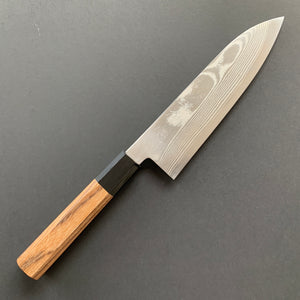Santoku knife, Ginsan stainless steel, Damascus finish, Ginsou range - Hatsukokoro
