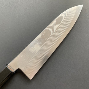 Santoku knife, Ginsan stainless steel, Damascus finish, Ginsou range - Hatsukokoro