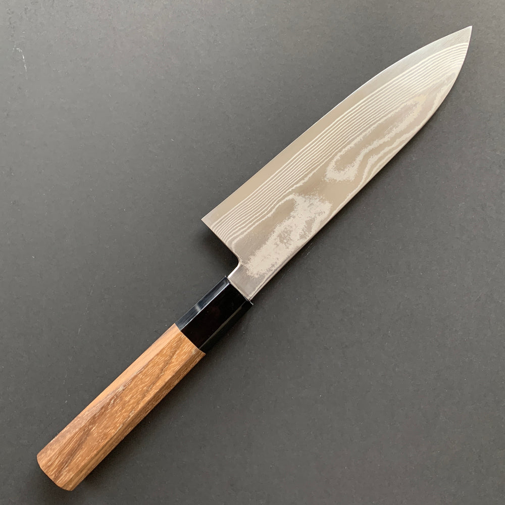 Santoku knife, Ginsan stainless steel, Damascus finish, Ginsou range - Hatsukokoro