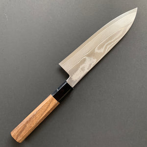 Santoku knife, Ginsan stainless steel, Damascus finish, Ginsou range - Hatsukokoro