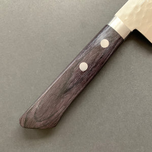 Santoku knife, VG10, Damascus and Tsuchime finish - dark indigo handle - Masutani