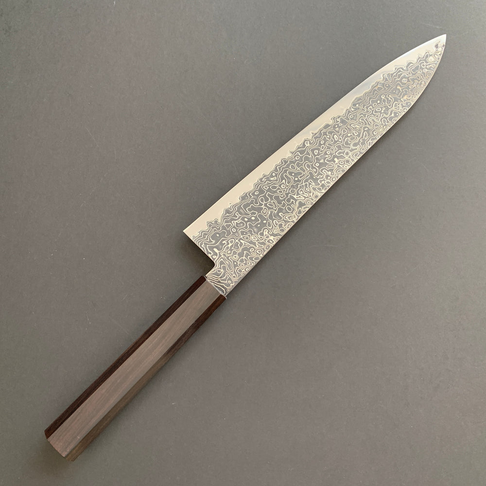 Gyuto knife, SG2 powder steel, Kurozome Damascus finish, Ryuhyo range - Hatsukokoro