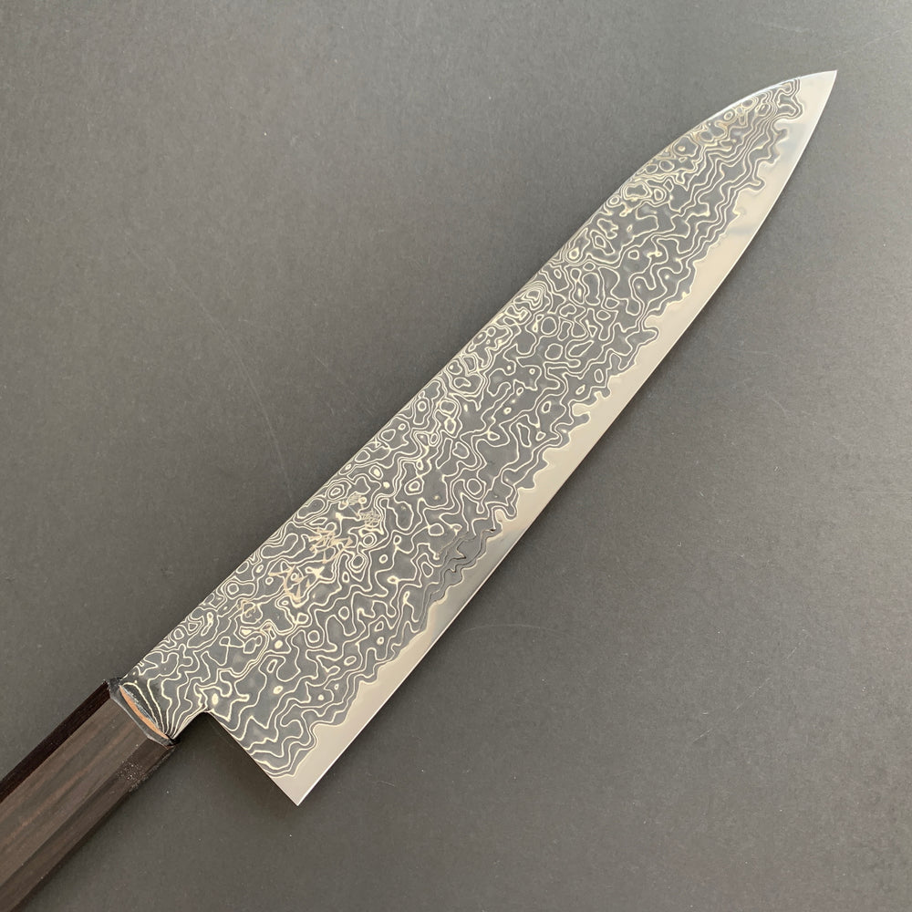 Gyuto knife, SG2 powder steel, Kurozome Damascus finish, Ryuhyo range - Hatsukokoro