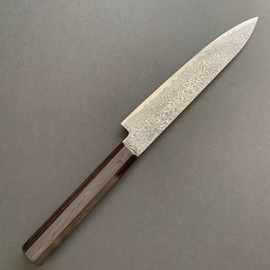 Petty knife, SG2 powder steel, Kurozome Damascus finish, Ryuhyo range - Hatsukokoro