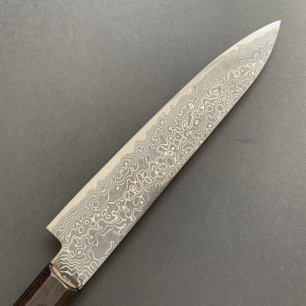 Petty knife, SG2 powder steel, Kurozome Damascus finish, Ryuhyo range - Hatsukokoro