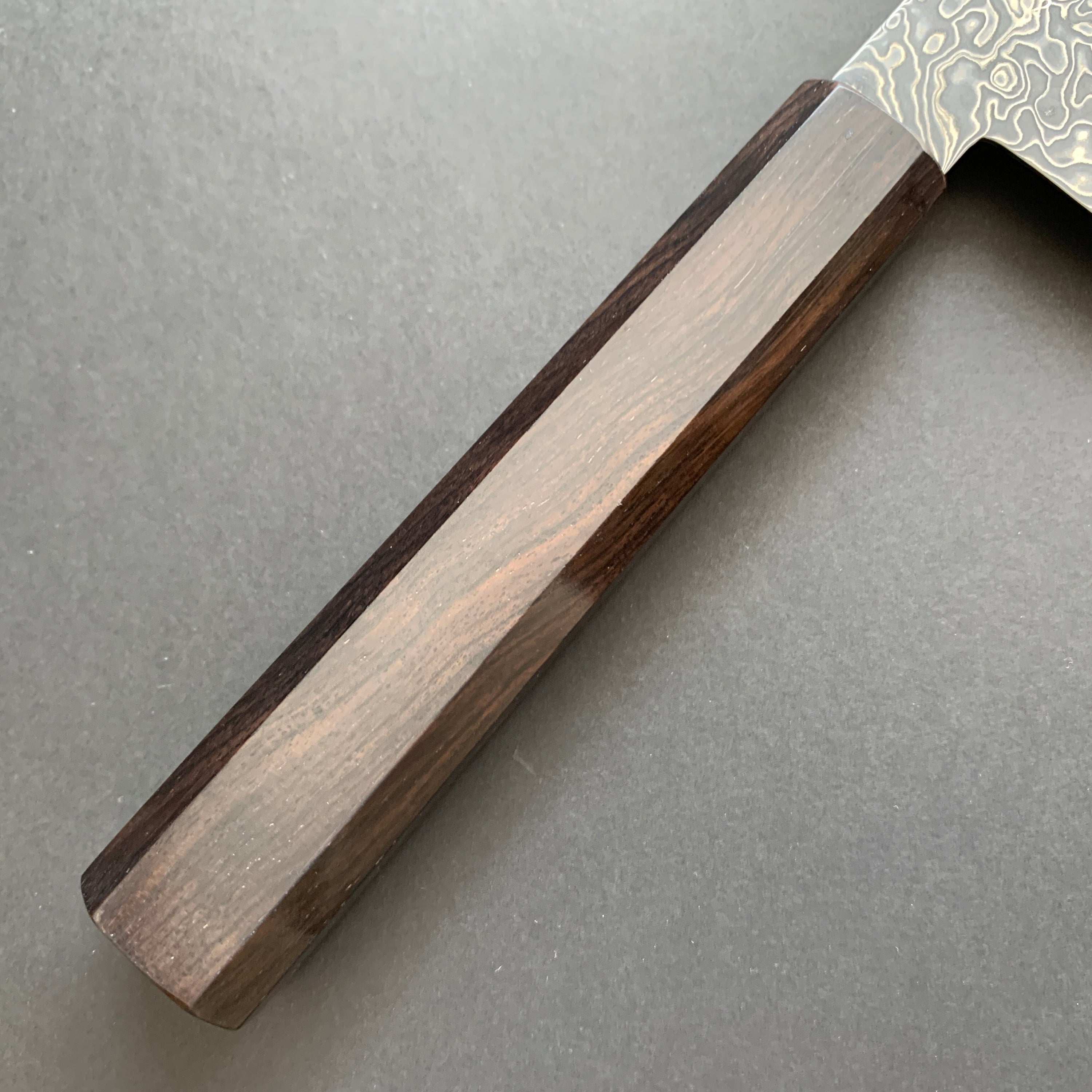 Santoku knife, SG2 powder steel, Kurozome Damascus finish, Ryuhyo range - Hatsukokoro