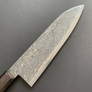 Santoku knife, SG2 powder steel, Kurozome Damascus finish, Ryuhyo range - Hatsukokoro