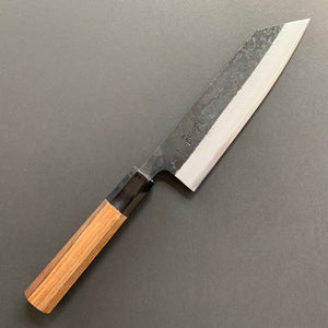 Bunka knife, Aogami 2 with iron cladding, Kurouchi finish, Shikkoku range - Hatsukokoro