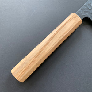Santoku knife, Aogami Super with stainless steel cladding, Tsuchime Kurouchi finish - Ittetsu