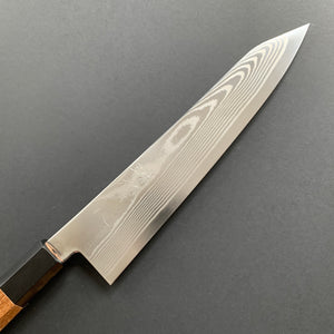 Kiritsuke Gyuto knife, Ginsan stainless steel, Damascus finish, Ginsou range - Hatsukokoro