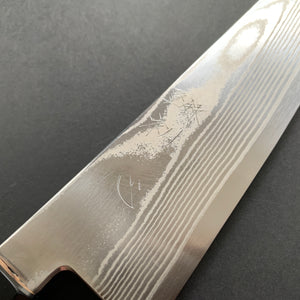 Kiritsuke Gyuto knife, Ginsan stainless steel, Damascus finish, Ginsou range - Hatsukokoro