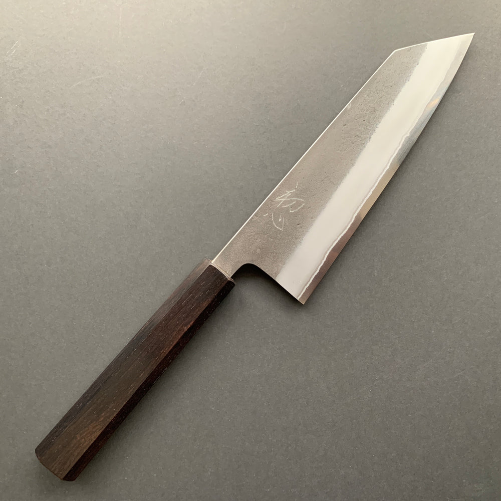 Bunka knife, Shirogami 2 with stainless steel cladding, kurouchi nashiji finish - Yoshikane