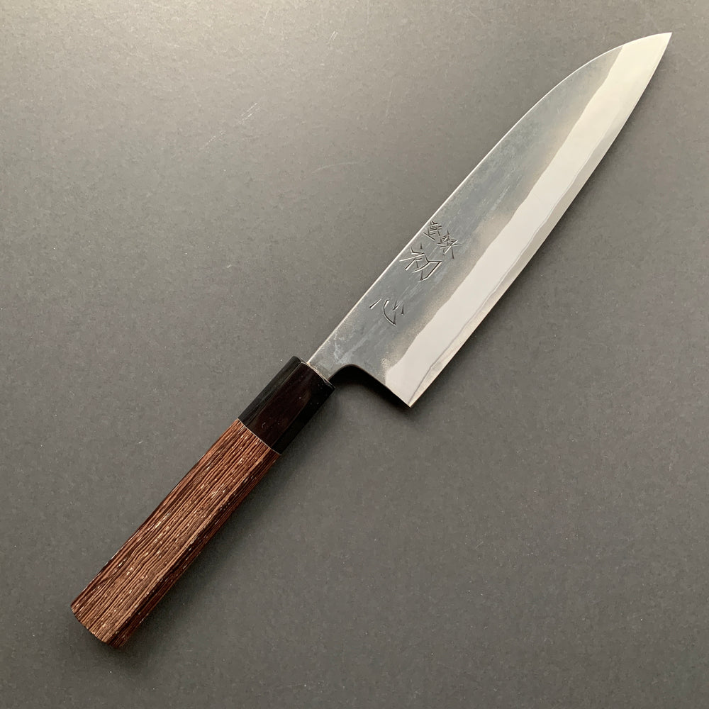 Gyuto knife, Shirogami 2 carbon steel with Stainless Steel cladding, Kurouchi finish, Kurokaze range - Hatsukokoro