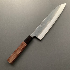 Gyuto knife, Shirogami 2 carbon steel with Stainless Steel cladding, Kurouchi finish, Kurokaze range - Hatsukokoro