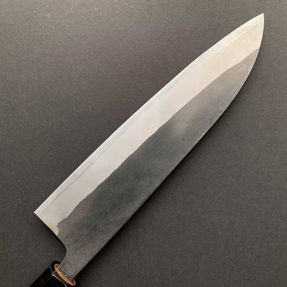 Gyuto knife, Shirogami 2 carbon steel with Stainless Steel cladding, Kurouchi finish, Kurokaze range - Hatsukokoro