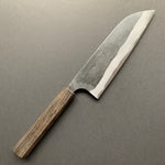 Santoku knife, Aogami 2 with iron cladding, Kurouchi and Damascus finish - Kajibee