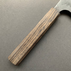Santoku knife, Aogami 2 with iron cladding, Kurouchi and Damascus finish - Kajibee