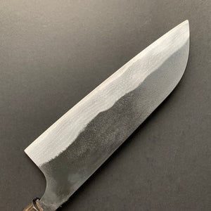 Santoku knife, Aogami 2 with iron cladding, Kurouchi and Damascus finish - Kajibee