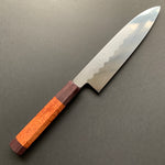 Honyaki Santoku knife, Shirogami 3 Carbon steel, mirror polish finish - Ikeda