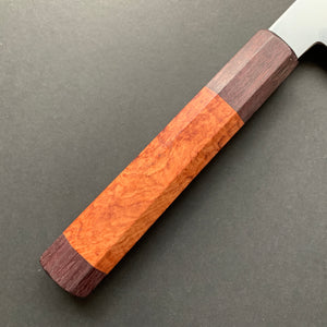 Honyaki Santoku knife, Shirogami 3 Carbon steel, mirror polish finish - Ikeda