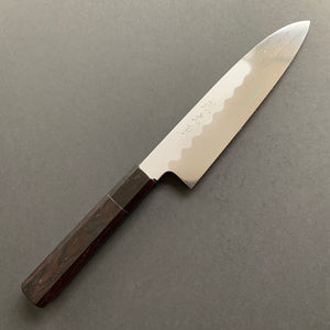 Honyaki Santoku knife, Shirogami 3 Carbon steel, mirror polish finish - Ikeda