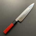 Honyaki Gyuto knife, Shirogami 3 Carbon steel, mirror polish finish, Urushi lacquer handle - Ikeda