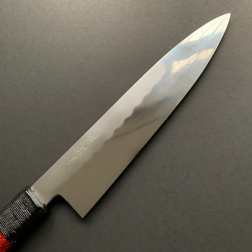 Honyaki Gyuto knife, Shirogami 3 Carbon steel, mirror polish finish, Urushi lacquer handle - Ikeda