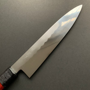 Honyaki Gyuto knife, Shirogami 3 Carbon steel, mirror polish finish, Urushi lacquer handle - Ikeda