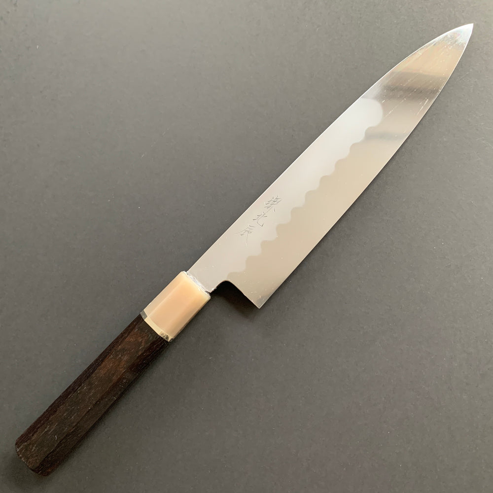 Honyaki Gyuto knife, Shirogami 3 Carbon steel, mirror polish finish - Ikeda