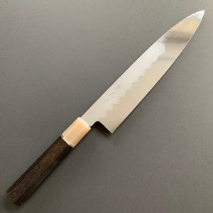 Honyaki Gyuto knife, Shirogami 3 Carbon steel, mirror polish finish - Ikeda