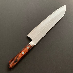Gyuto knife, VG1 stainless steel, Tsuchime finish, Mahogany handle - Masutani