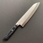 Gyuto knife, VG1 stainless steel, Tsuchime finish, Blue handle - Masutani