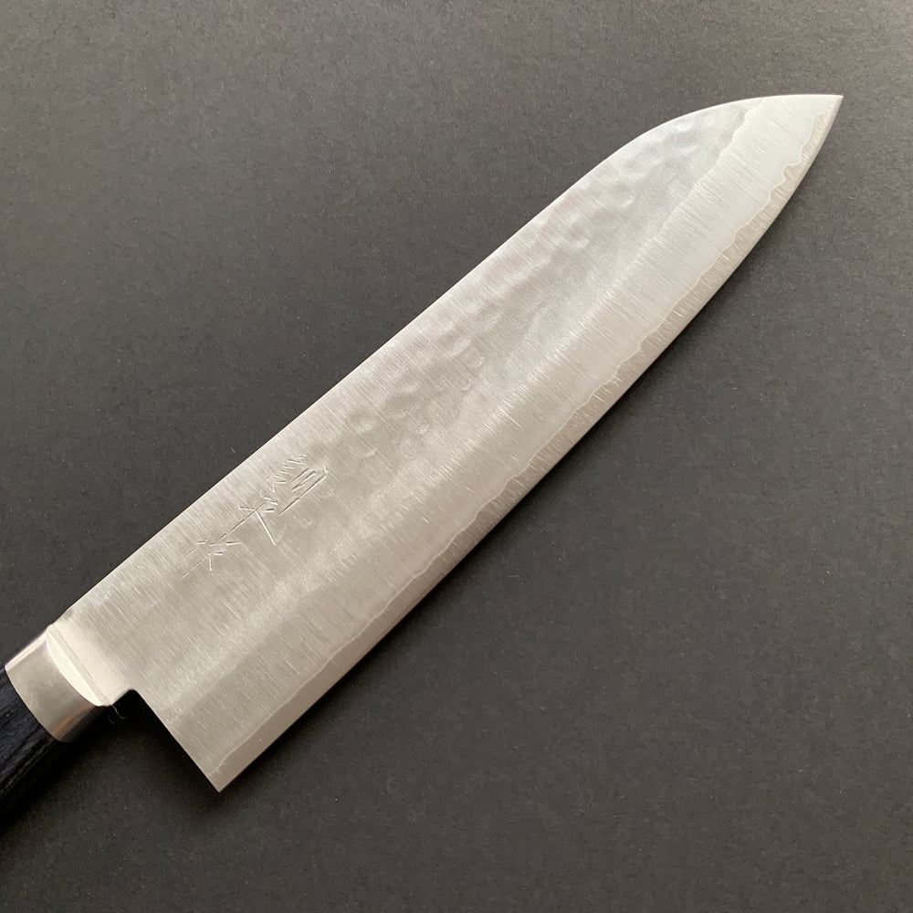 Gyuto knife, VG1 stainless steel, Tsuchime finish, Blue handle - Masutani