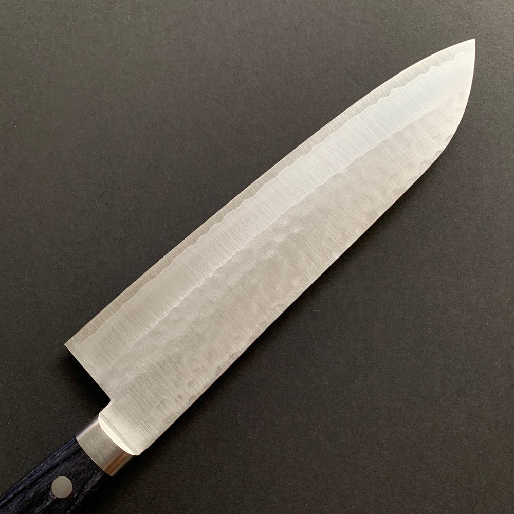 Gyuto knife, VG1 stainless steel, Tsuchime finish, Blue handle - Masutani