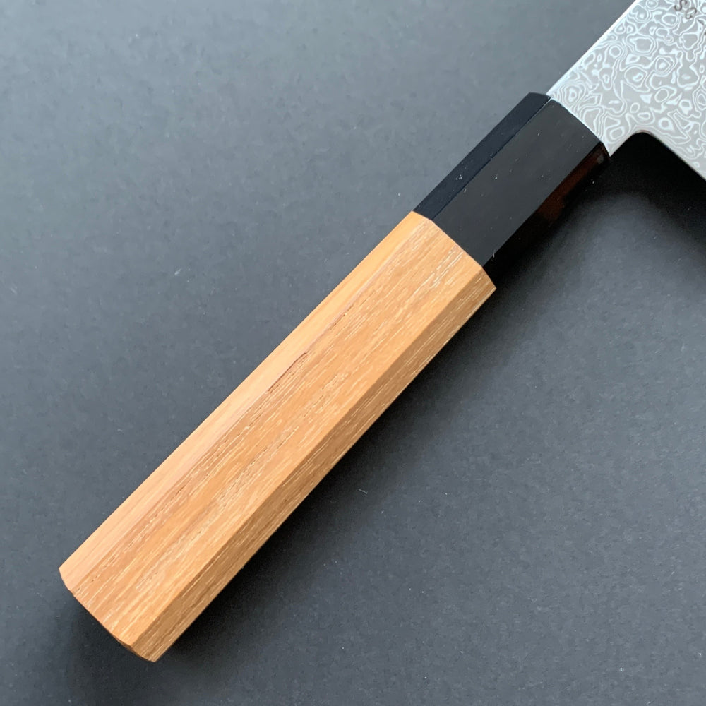 Santoku knife, SG2 stainless steel, Damascus finish, Saihyo range - Hatsukokoro