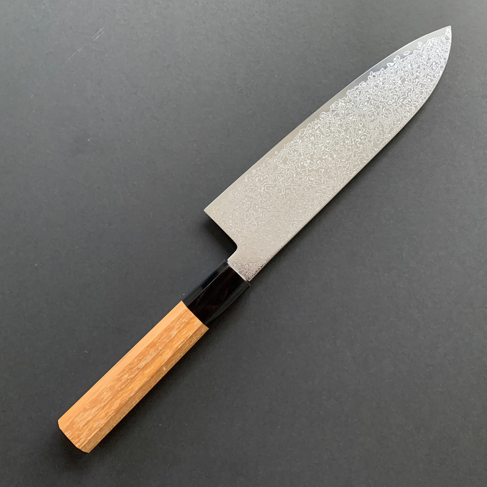 Santoku knife, SG2 stainless steel, Damascus finish, Saihyo range - Hatsukokoro