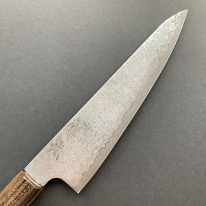 Tall Petty knife, SLD steel, Kurozome Damascus finish, Hikari range - Hatsukokoro