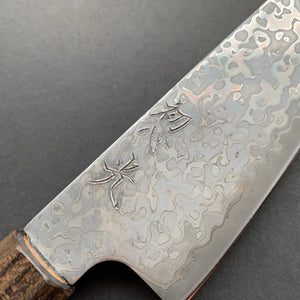 Tall Petty knife, SLD steel, Kurozome Damascus finish, Hikari range - Hatsukokoro