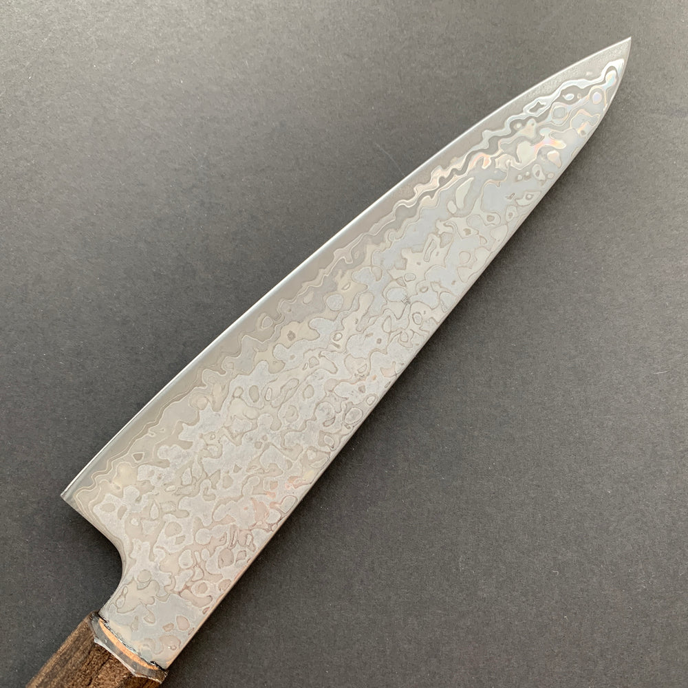 Tall Petty knife, SLD steel, Kurozome Damascus finish, Hikari range - Hatsukokoro